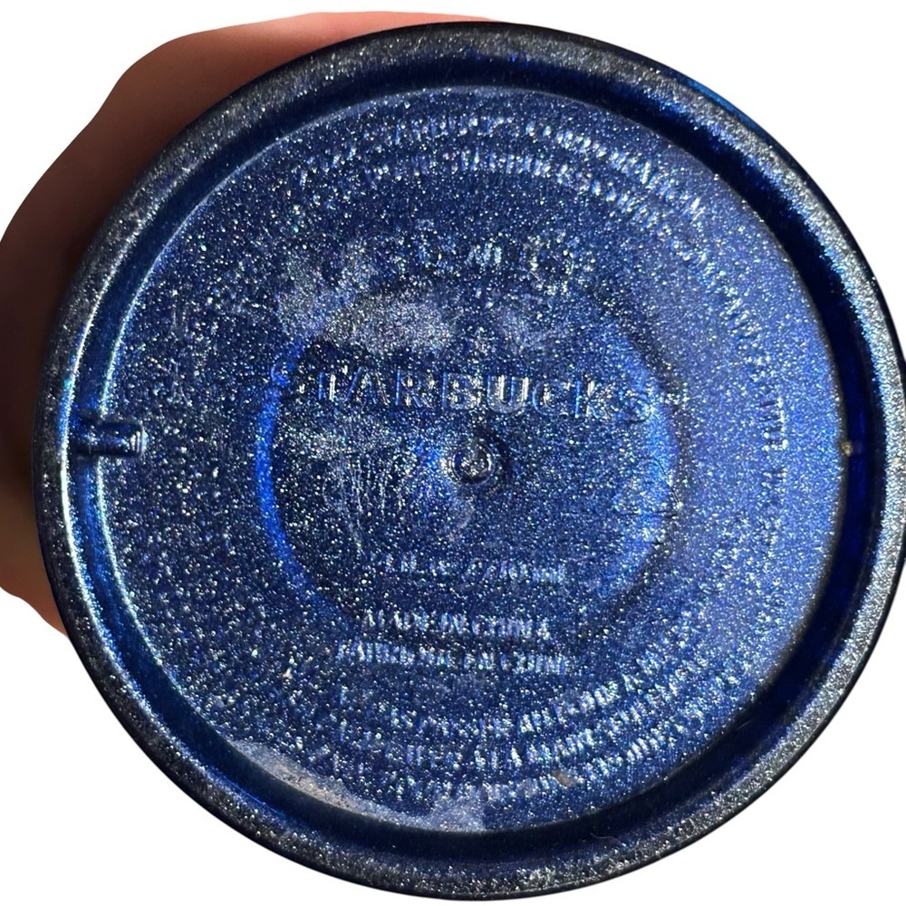 Starbucks Cobalt Blue Grid Design Cold Cup Tumbler/Cup 24oz With Straw - Picture 4 of 4